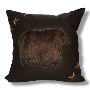 NWT- 18x18 Mesa Espresso Leather Pillow by Wooded River.
